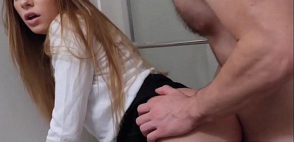  Stepbro caught a stepsister masturbating in the bathroom